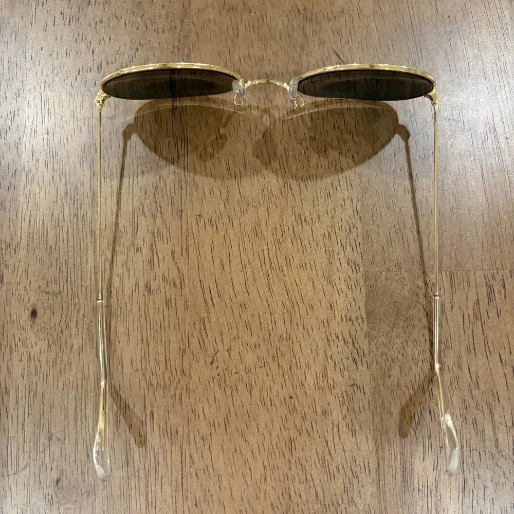Vintage B & L Ray-Ban Gold Round Sunglasses Gold Plated W0607 Bausch & Lomb 90's